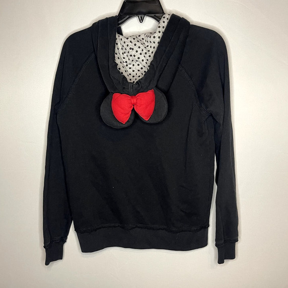 Disney Store Minnie Mouse Bow Hoodie Full Zip Sweatshirt Mouse Ears Size Small - Picture 3 of 6